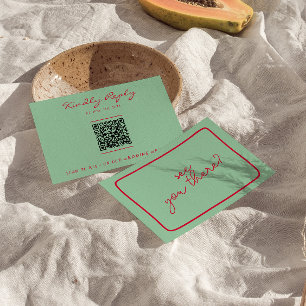 Cartons Réponse Mariage de code QR unique, coloré à la main