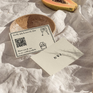 Cartons Réponse Mariage de code QR unique et original