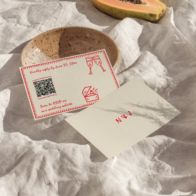 Cartons Réponse Mariage de code QR unique et original (Créateur téléchargé)