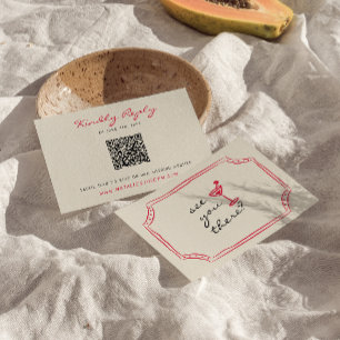Cartons Réponse Mariage de code QR Whimsical Rétro dessiné à la ma