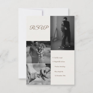 Cartons Réponse Mariage de collection photo moderne