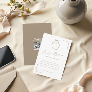 Cartons Réponse Mariage de crête de monogramme à main et à ruban