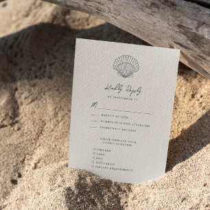 Cartons Réponse Mariage de destination de Shell Beach Ocean