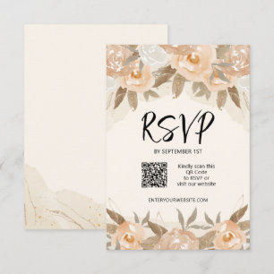 Cartons Réponse Mariage de fleurs de pêche rustique