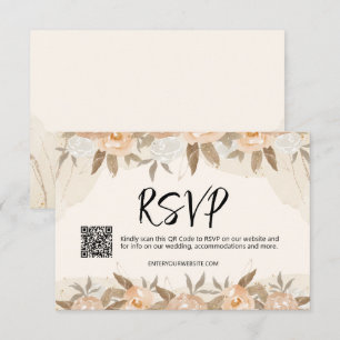 Cartons Réponse Mariage de fleurs de pêche rustique