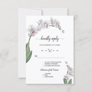Cartons Réponse Mariage de fleurs d'orchidées d'aquarelle délicate