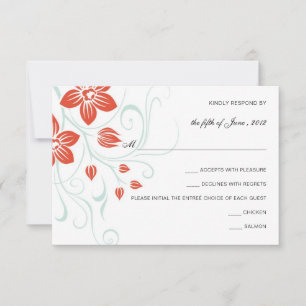 Cartons Réponse Mariage de jardin Orange et Blue Floral Wedding RS
