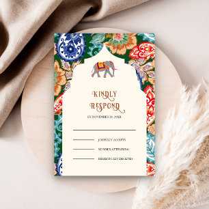 Cartons Réponse Mariage de la crème Elephant Art Populaire Indienn