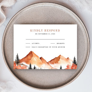 Cartons Réponse Mariage de la forêt de montagne de Terracotta