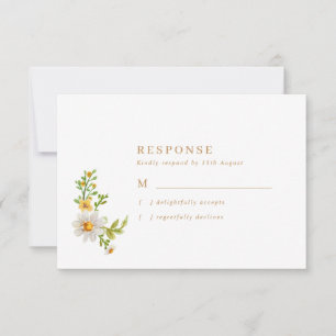 Cartons Réponse Mariage de marguerites rustiques