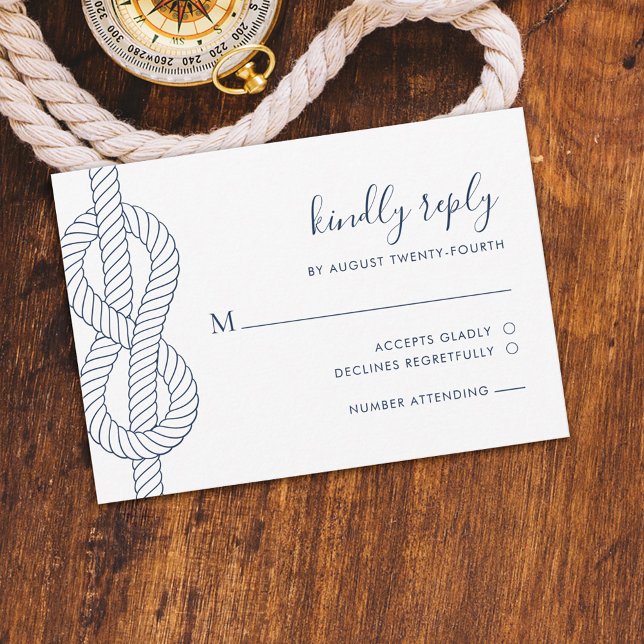 Cartons Réponse Mariage de noeud de corde nautique (Créateur téléchargé)