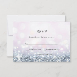 Cartons Réponse Mariage de Parties scintillant moderne Silver Purp