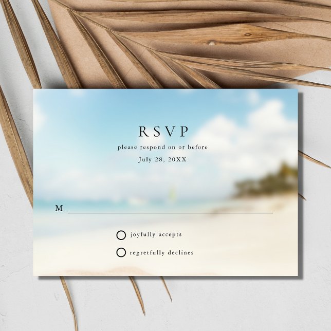 Cartons Réponse Mariage de plage simple (Simple Beach Wedding RSVP Card)