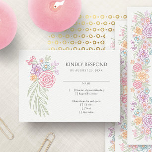 Cartons Réponse Mariage de prairie fleur sauvage
