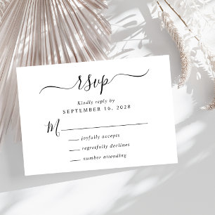 Cartons Réponse Mariage de script chic
