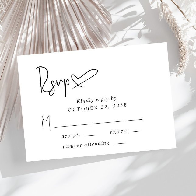 Cartons Réponse Mariage de script chic (Créateur téléchargé)