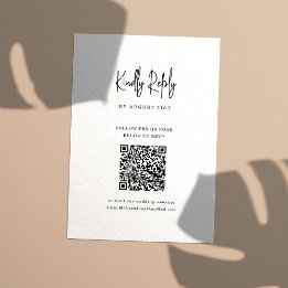 Cartons Réponse Mariage de script minimaliste de code QR à la main