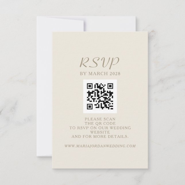 Cartons Réponse Mariage de site Web de code QR (Devant)