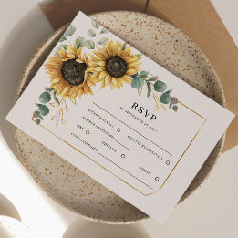 Cartons Réponse Mariage de tournesol de verdure florale