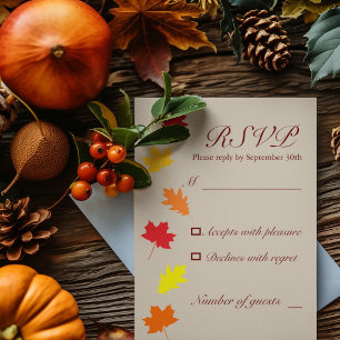 Cartons Réponse Mariage des feuilles automnales