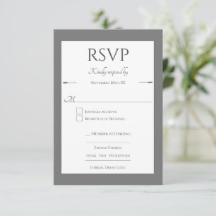 Cartons Réponse Mariage des flèches minimalistes   Gris