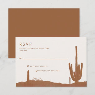 Cartons Réponse Mariage Désertique Boho Cactus Terracotta