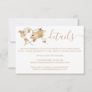 Cartons Réponse Mariage Destination Passport World Map Détails