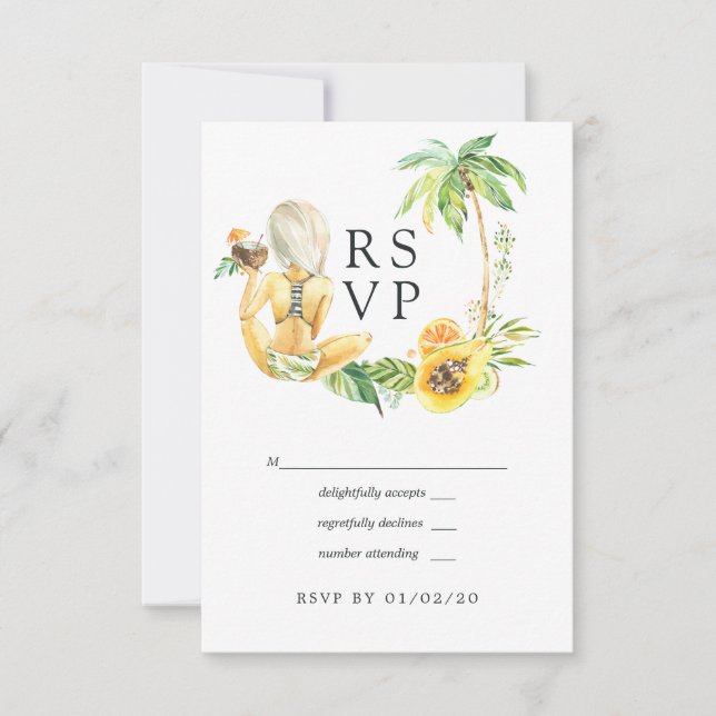 Cartons Réponse Mariage d'été (Devant)