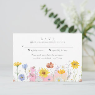 Cartons Réponse Mariage d'été fleur sauvage Meadow Spring