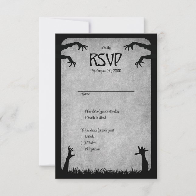Cartons Réponse Mariage d'Halloween Zombie Horreur (Devant)