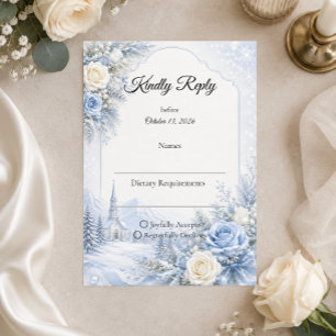 Cartons Réponse Mariage d'hiver enchanté