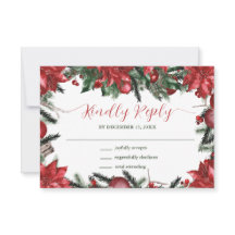 Mariage d'hiver Rouge Poinsettia Pine Verdure