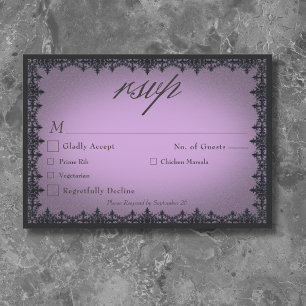 Cartons Réponse Mariage Dîner de Noces Gothique Victorien Fer Bord