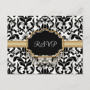 Cartons Réponse Mariage d'or affligé âgé de regard de Bling de