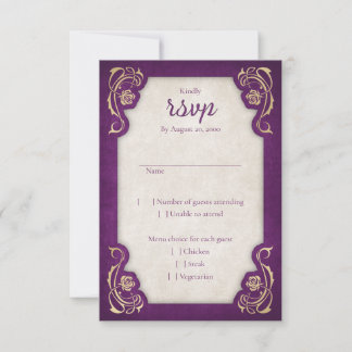 Cartons Réponse Mariage du château Rose enchanté