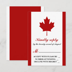 Cartons Réponse Mariage du drapeau canadien