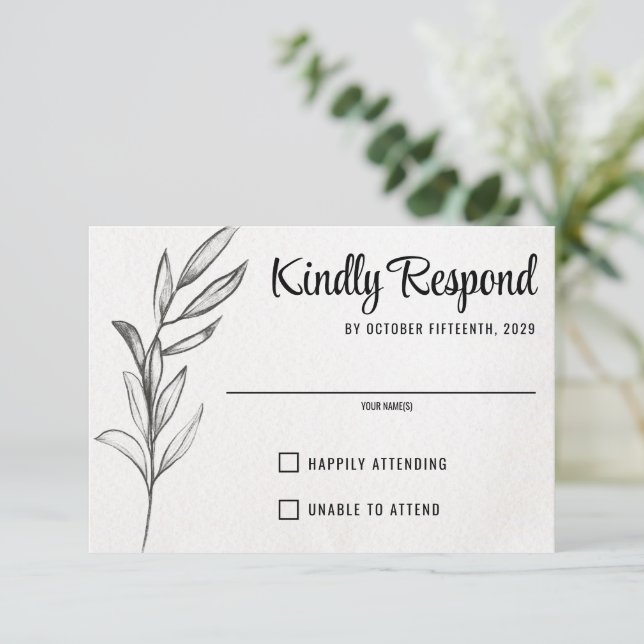 Cartons Réponse Mariage du jardin de printemps (Debout devant)