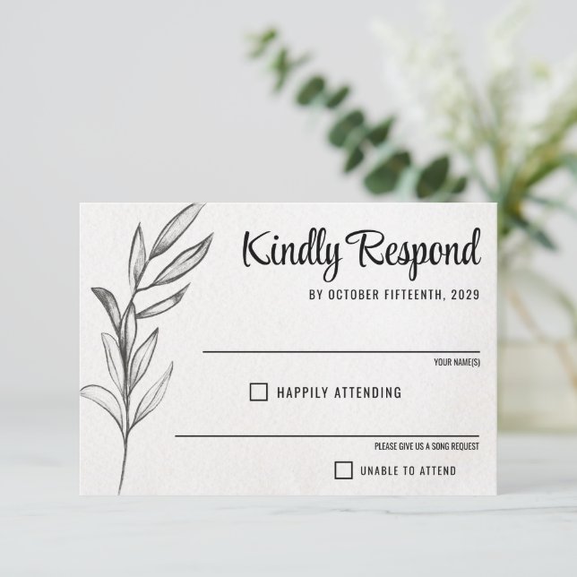 Cartons Réponse Mariage du jardin de printemps (Debout devant)