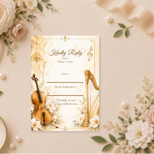 Cartons Réponse Mariage Élégance Musicale Luxueuse