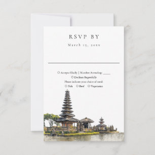 Cartons Réponse Mariage élégant à Bali à l'aquarelle