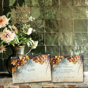 Cartons Réponse  Mariage élégant à l'aquarelle au vignoble du doma
