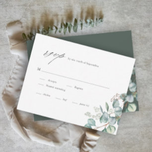Cartons Réponse Mariage élégant à l'aquarelle d'eucalyptus et de v