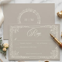 Mariage Élégant Baroque Vintage Neutre Crème