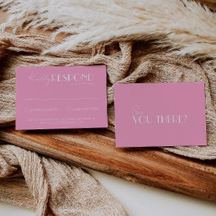 Cartons Réponse Mariage Élégant Blanc Rose Minimaliste Lumineux