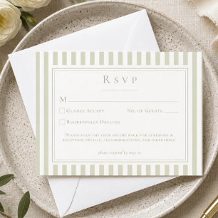 Cartons Réponse Mariage élégant classique avec code QR à rayures v