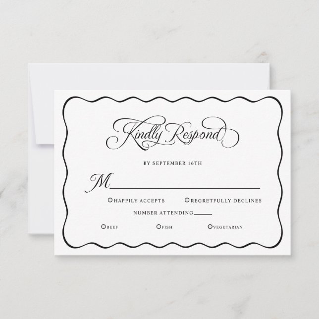 Cartons Réponse Mariage élégant Correspondre avec gentillesse Fram (Devant)