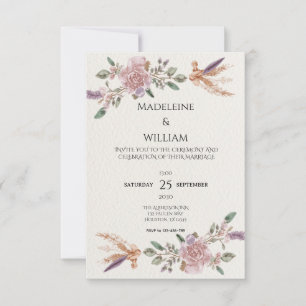 Cartons Réponse Mariage élégant de Boho rustique moderne