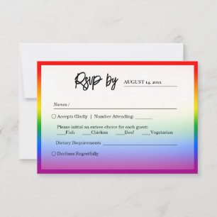 Cartons Réponse Mariage élégant de fierté LGBTQ+
