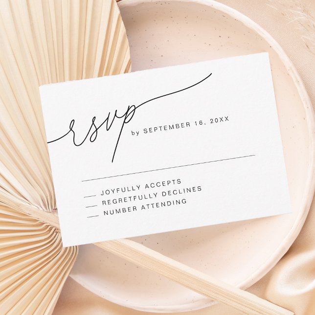 Cartons Réponse Mariage élégant écriture moderne (Modern Elegant Script Wedding RSVP Card)