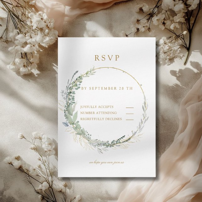 Cartons Réponse Mariage élégant moderne au eucalyptus    (Modern Elegant Eucalyptus Wedding RSVP Card)